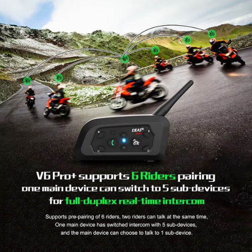 EJEAS V6 Pro Plus Dual Intercom for Riding Helmet with Bluetooth