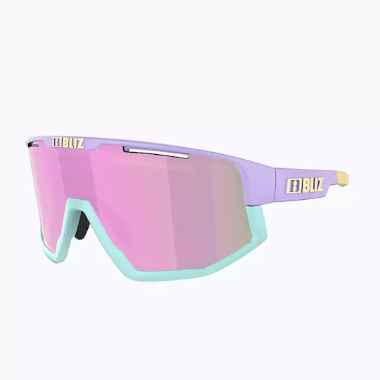 Bliz Cycling Glasses Fusion Brown-Pink Multi with Pink Frame & Mirror Lenses