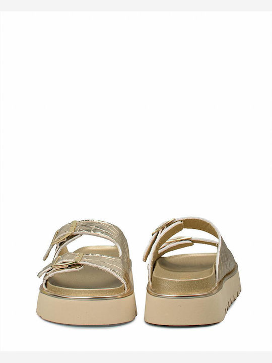 Muddy Women's Flat Sandals in Gold Color