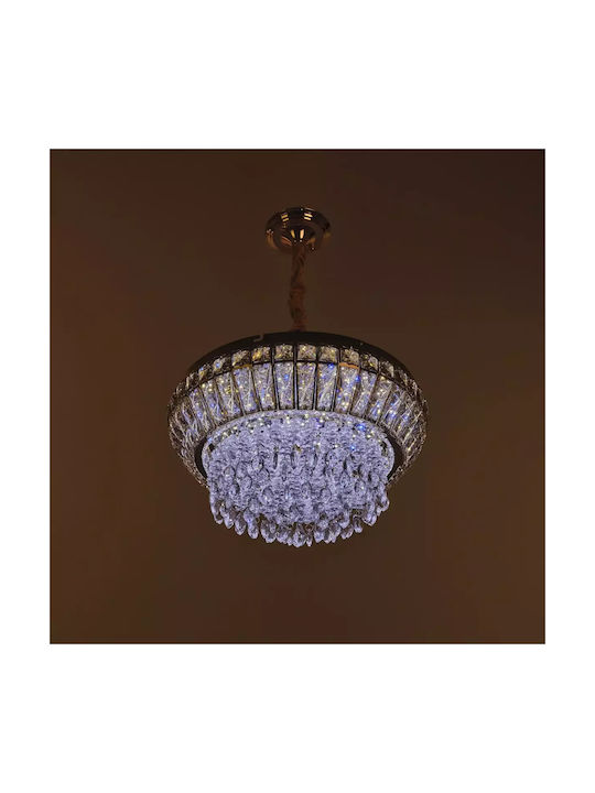 Πολυέλαιος LED Ø45cm με Κρύσταλλα Χρυσός 4262-r45gd-elbulgaria