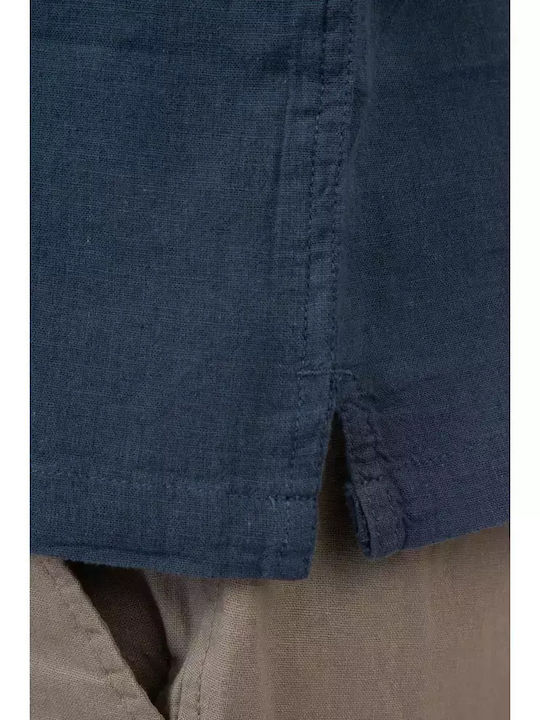 Short-sleeved Linen Shirt Colonial Blue