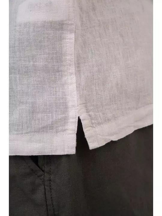 Κοντομάνικο Λινό Πουκάμισο White