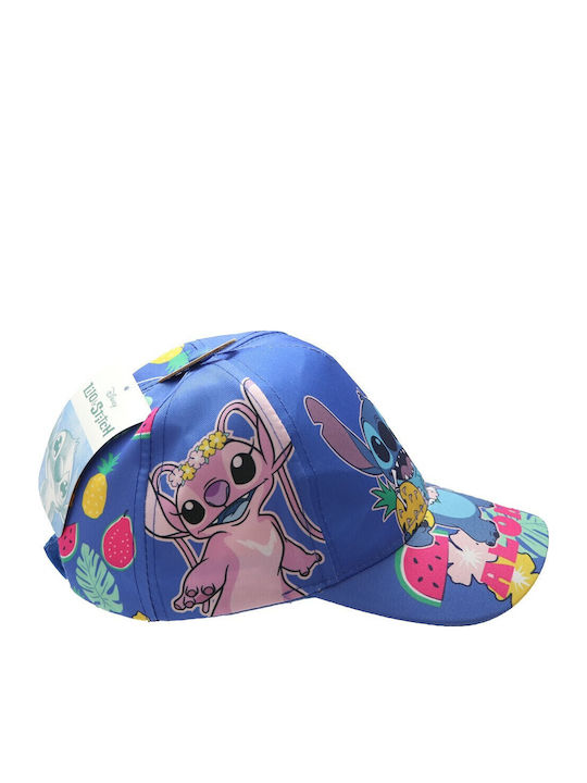 Disney Παιδικό Καπέλο Jockey Υφασμάτινο Stitch Μπλε