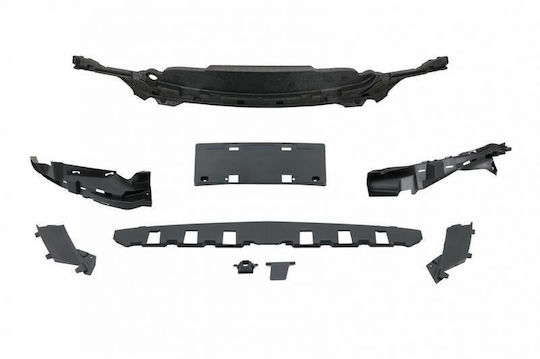 Front Bumper Mercedes-Benz C-Class C205/W205 14-21 GTR Look Black Mamba Black Chrome Grille