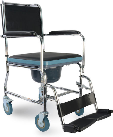 Medical Brace Αναπηρικό Αμαξίδιο Μπάνιου 43cm MB.W2052 Ασημί