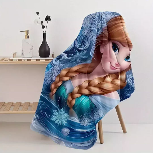 Frozen Elsa & Anna Dark Blue Beach Towel