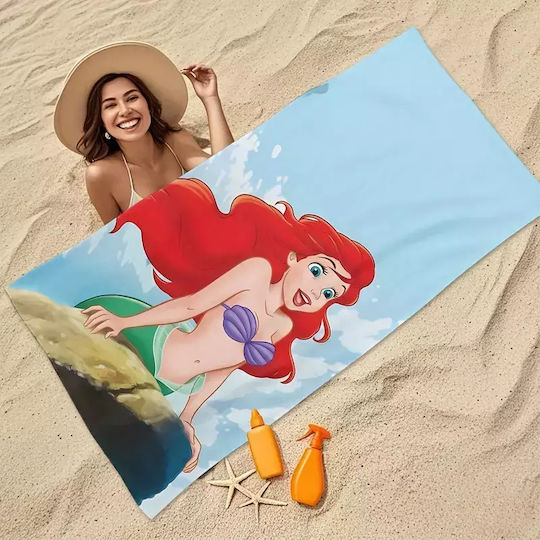 Little Mermaid Ariel Sky Blue Beach Towel