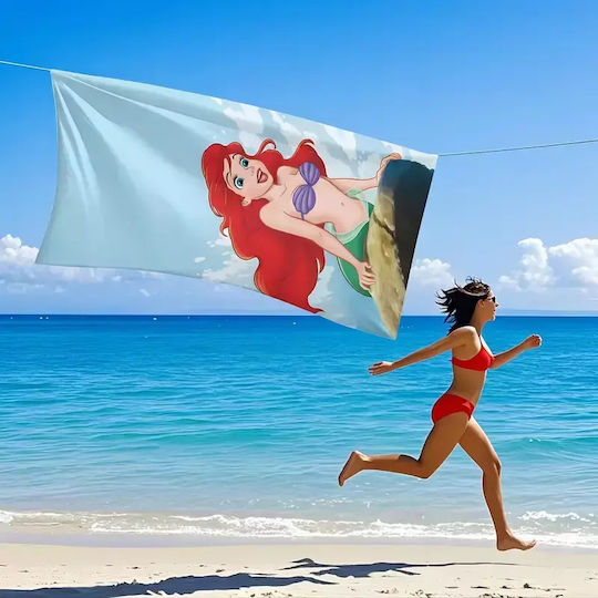 Little Mermaid Ariel Sky Blue Beach Towel