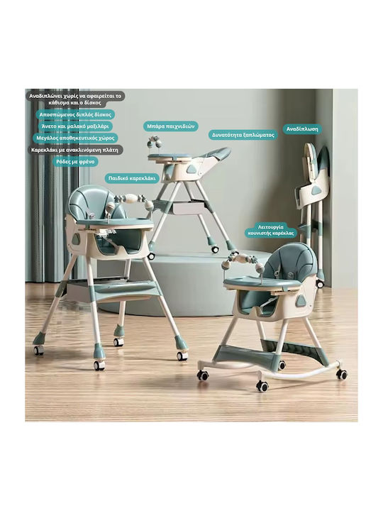 Homeone Foldable Baby Highchair Green Homeone Foldable Baby Highchair Green