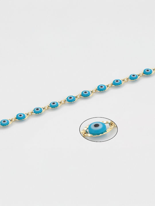 Chrysothemiss Damenarmband Ägäischer Charme Böses Auge Vergoldet 14k Gold