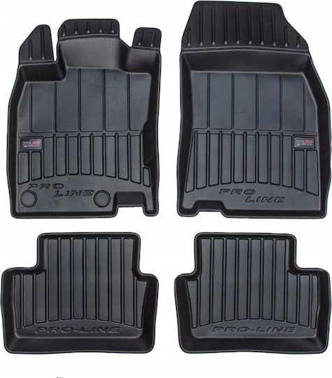 Frogum Set of Front and Rear Mats 4pcs Tray Type for Renault Kadjar 2015-2022 Black