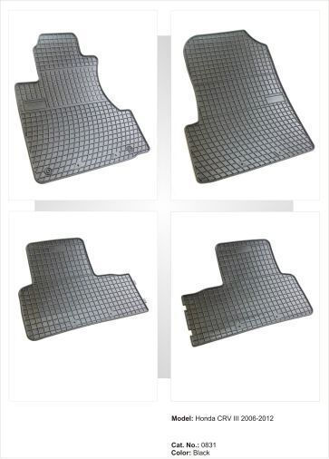 Frogum Set of Front and Rear Mats 4pcs for Honda CR-V 2006-2011 Black