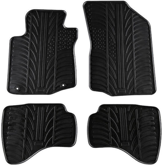 Set of Front and Rear Mats 4pcs for Peugeot 108 Toyota Aygo Citroen C1 Black
