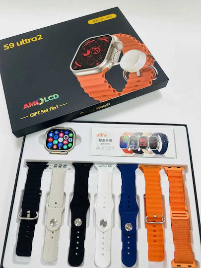 S9 Ultra 2 49mm Smartwatch with Heart Rate Monitor (Black)
