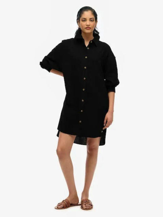 Superdry Ibiza Longline Beach Shirt Τοπ Παραλίας Μάυρο Superdry Ibiza Longline Beach Shirt Τοπ Παραλίας Μάυρο