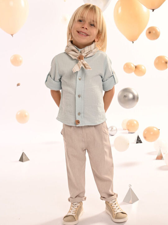 Baptism Suit for Boy Aqua Blue-Beige 125.43.5780 Baby Bloom Bbm-125-43-5780