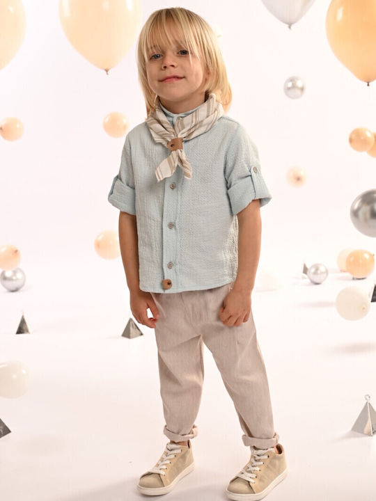 Baptism Suit for Boy Aqua Blue-Beige 125.43.5780 Baby Bloom Bbm-125-43-5780