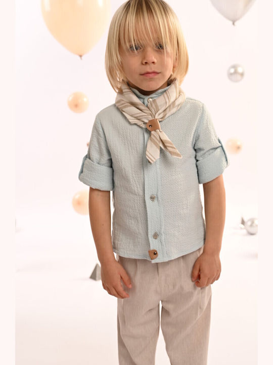 Baptism Suit for Boy Aqua Blue-Beige 125.43.5780 Baby Bloom Bbm-125-43-5780