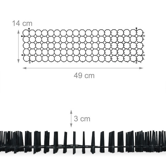 Set 12 Grătare cu Țepi Garduri Pervazuri Grădini Relaxdays Negru Dimensiuni 3 X 49 X 14 Cm