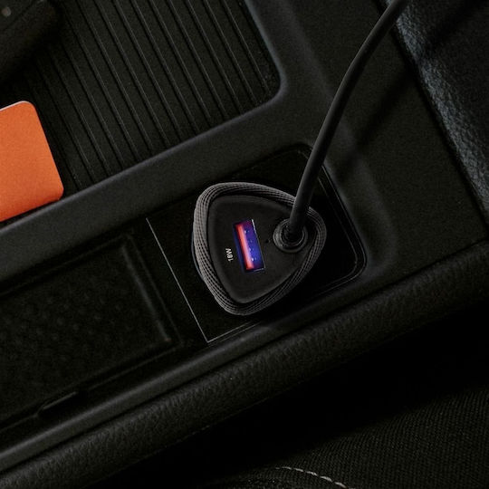 Forcell Autoladegerät 38W Schnellladen mit Einer Buchse 1xUSB zusammen mit Kabel Typ-C Schwarz Farbe