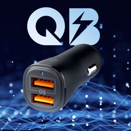 Spigen Ev302 Essential 30w Car Charger Car Charger 30W 3A with Ports: 2xUSB Black Color