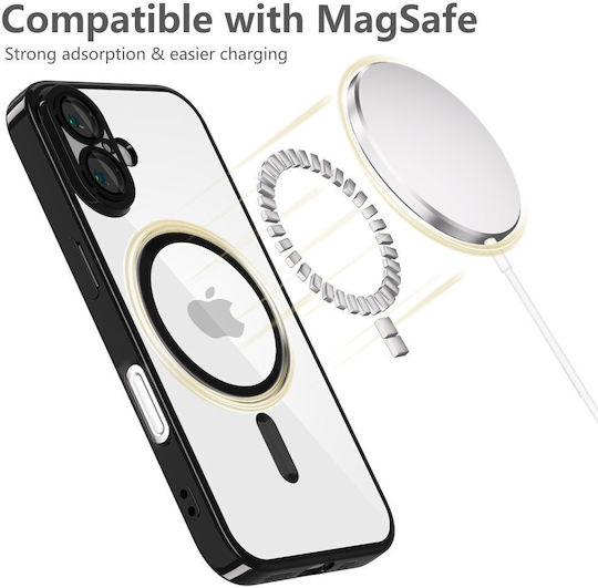 Tech-Protect Magflex Silicone Back Cover Transparent / Black iPhone 17e / 16e