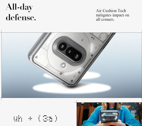 Spigen Ultra Hybrid Umschlag Rückseite Silikon / Kunststoff 2mm Transparent (Nothing Phone (3a))