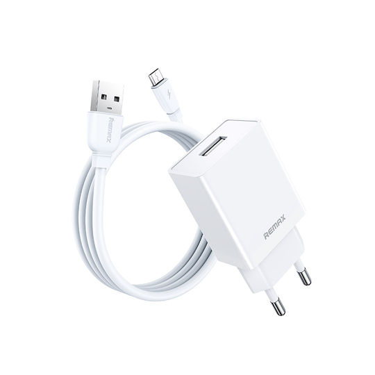 Remax Ladegerät mit USB-A Anschluss und Kabel Micro-USB 12W Weißs (RP-U95 Kiddy)