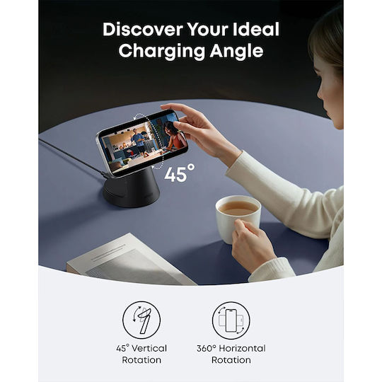 Anker Ασύρματος Φορτιστής Qi2 και Καλώδιο USB-C - USB-C 15W Charger and Cable Included (MagGo 3-in-1)
