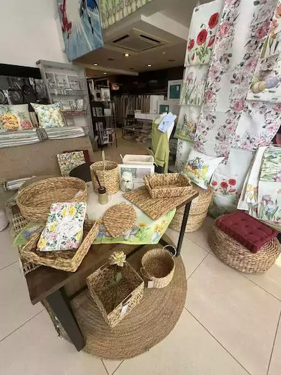 Nef-Nef Homeware Romano Decorative Basket Wicker with Handles Beige 28x28x18cm