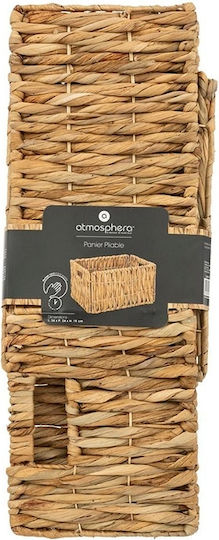 Atmosphera Maura Hycth Decorative Wicker Basket with Handles Beige 34x24x19cm