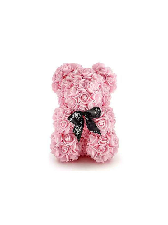 Bear of Artificial Roses Pink 25cm in Box Factory