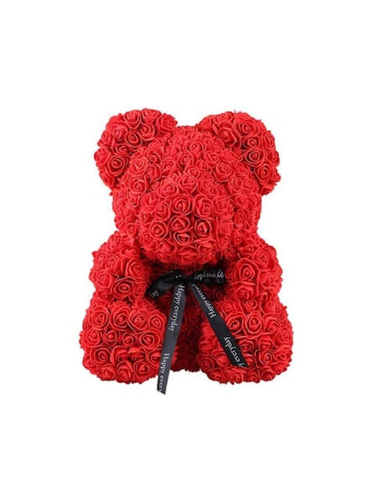 Bear of Artificial Roses Red 25cm in Box Aleiferopoulos Flowers