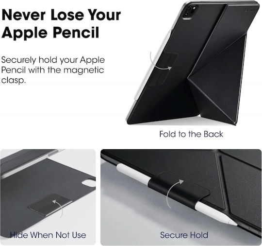 Husă Pitaka Folio 2 Compatibilă cu iPad Pro 12.9 Inch 2018 2020 2021 2022 iPad Air 13 Inch 2024 Negru