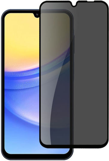 Privatsphäre Vollflächig gehärtetes Glas Schwarz (Samsung A15 4G/5G)
