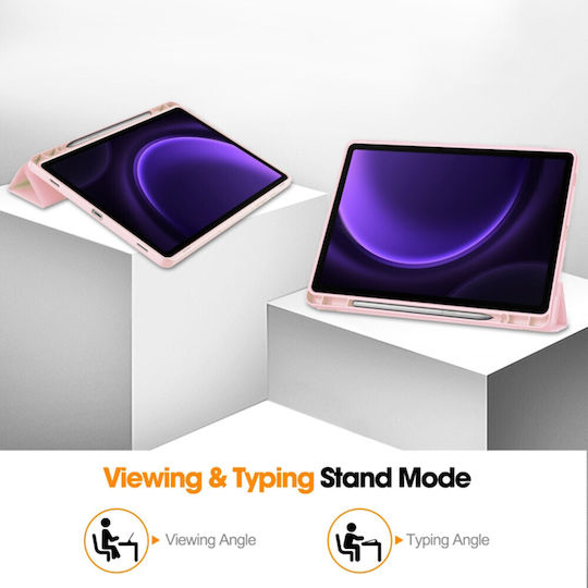 Techsuit Флип Капак Розов Samsung Galaxy Tab S9 FE