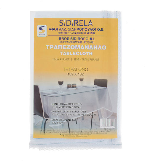 Sidirela Tablecloth with Lace Transparent 152x152cm