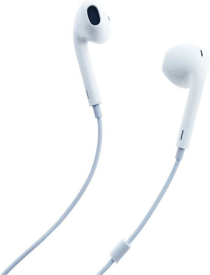Platinet Pl0508 Earbuds Handsfree Ακουστικά με Βύσμα 3.5mm Λευκό