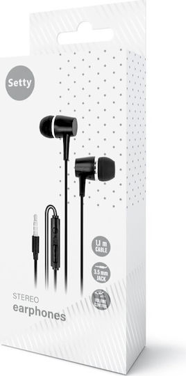 Setty In-ear Handsfree με Βύσμα 3.5mm Μαύρο