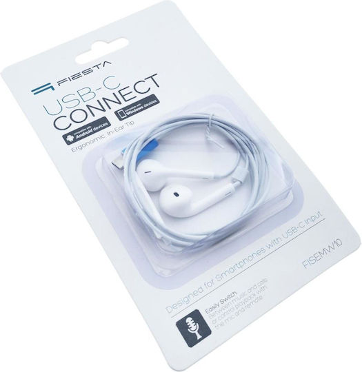 Platinet Pl0508 Earbuds Handsfree Ακουστικά με Βύσμα 3.5mm Λευκό