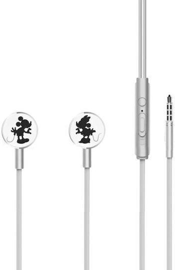 Disney Mouse Kissing Earbuds Handsfree Headphones with Connector 3.5mm Silver