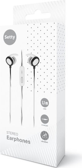 Setty Sport În ureche Handsfree cu Mufă 3.5mm Alb