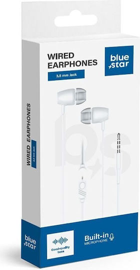 Blue Star Pa-e67 In-ear Handsfree Headphones with Connector 3.5mm White