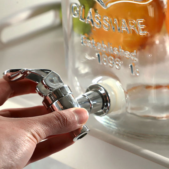 Borcan de sticlă Kadax 4l cu robinet pentru apă, limonadă, sucuri