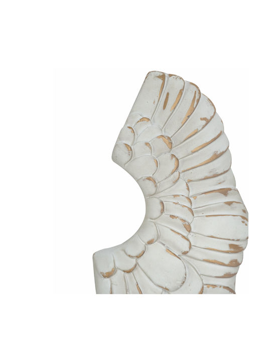 Artekko Wall Decor Angel Ecru Ceramic Material 61x5x31cm 2 Pieces
