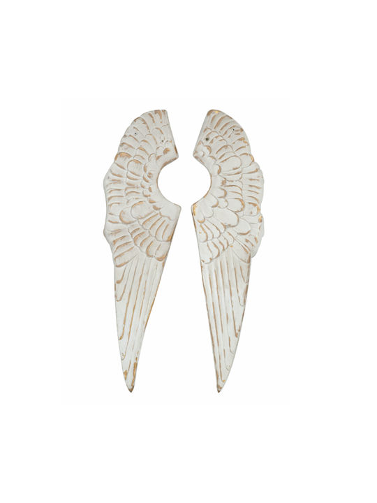 Artekko Wall Decor Angel Ecru Ceramic Material 61x5x31cm 2 Pieces