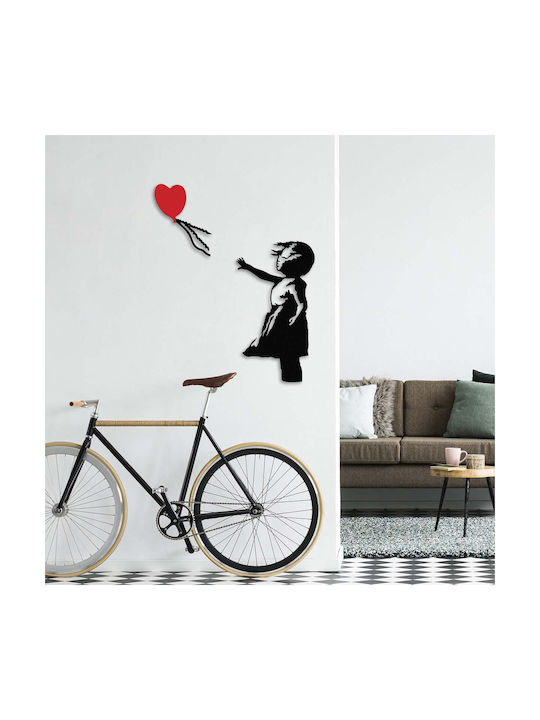 Wallity Διακοσμητική Σιλουέτα Banksy Μαύρη από Μέταλλο 105x85cm