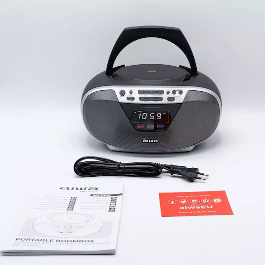 Aiwa Φορητό Ηχοσύστημα με Ραδιόφωνο / Bluetooth Ασημί