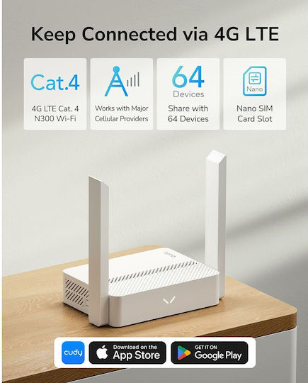 Cudy LT300 v2 Wireless 4G Router with 2 Ports