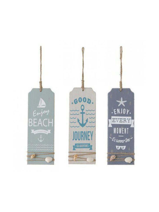 Synchronia Hanging Wall Decor Nautical Enjoy Beach Wooden 8x1x22cm